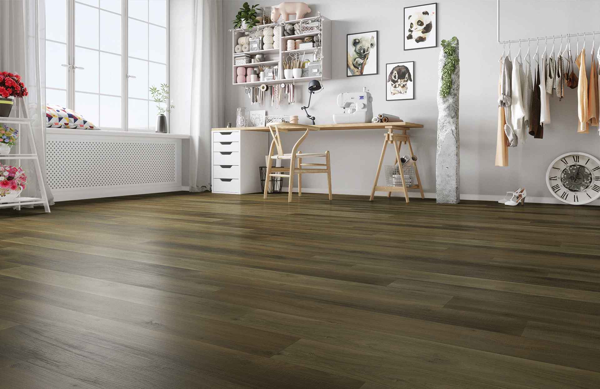 Кварцевый ламинат Home Expert Natural Гикори Натуральный 71W908 градиент