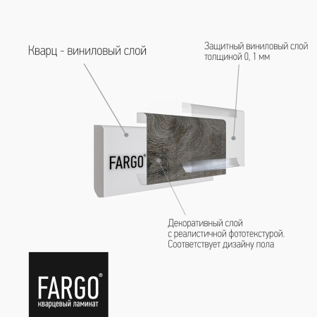 Кварцевый плинтус Fargo 33-64W929 Дуб Сиена